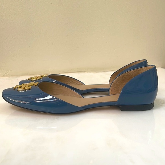 Tory Burch D’Orsay Blue Patent Leather Flats - Picture 9 of 12